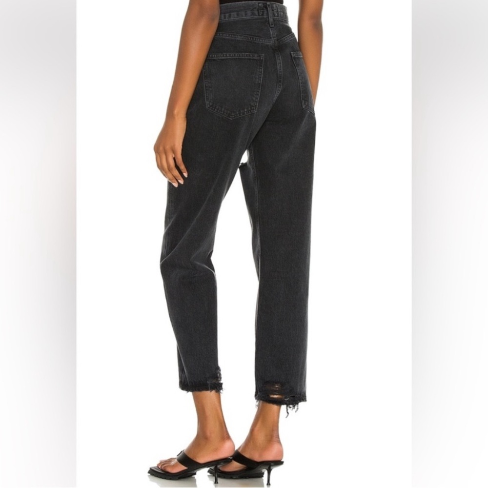 Agolde 90s Crop Jeans Shutter Black Distressed Size 26 - Picture 3 of 12